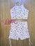 Top + Short Cross cintura alta poliamida jardim secreto branco - loja online