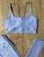 Calça + top - aveludado de compressão - cintura alta básico- Azul cinderella top duda - Lolla Fitness Club