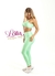Calça + top - aveludado de compressão - cintura alta básico- Verde Flúor - loja online