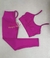 Calça e top - aveludado de compressão - cintura alta empina - Rosa Barbie - loja online