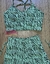 Top + Short Cross cintura alta textura zebra verde - loja online