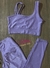Calça e Top - aveludado de compressão - cintura alta empina bumbum - Lavanda - top ray - comprar online
