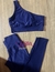 Calça + top - aveludado de compressão - cintura alta básico- Azul Marinho top aline - loja online