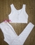 Top + Calça cintura alta básico textura mini ondas branco na internet