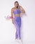 Top+ Calça tricolor Candy Colors Aveludado de compressão cos básico - Netuno e Rosa Candy - loja online