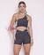 Top + Short Básico cós Transpassado - poliamida - poá preto e branco - comprar online