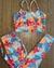 Top + calça cintura alta empina poliamida flores tropicais na internet