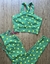 Top + calça - cintura alta empina poliamida - poá verde e amarelo top x na internet
