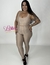 Calça e Top Plus Size- aveludado de compressão - cintura alta básico - cor capuccino na internet