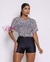 Blusão de Tule Estampado Especial- Oncinha acinzentada - Lolla Fitness Club
