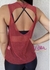 Blusa Regata Tule torcida decote costas poa vermelho - Lolla Fitness Club