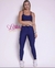 Calça e top - cintura alta empina -Jacquard onça fit - Azul na internet