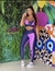 Top + Calça Bicolor cintura alta básico compressão - azul marinho + Penélope na internet