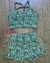 Top + Short Cross cintura alta textura zebra verde - comprar online