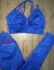 Imagem do Top + Calça cintura alta empina textura cirré - azul bic