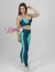 Top + Calça bicolor bella - cintura alta básico aveludado compressão - verde esmeralda e menta na internet