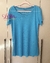 Blusa Clássica de tule manga azul capri na internet