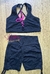 Imagem do Conjunto Top + short cross cintura alta suplex poliamida preto e rosa