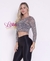 Blusa Cropped de tule manga longa estampa onça onça colors na internet