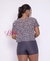 Blusa Cropped de tule estampa onça onça colors - Lolla Fitness Club