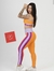 Top + Calça Tricolor Isa cintura alta básico aveludado compressão Lavanda + ametista + selenita - Lolla Fitness Club