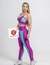 Top + Calça Bicolor Bella cintura alta básico aveludado compressão - ametista + ariel - loja online