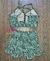 Top + Short Cross cintura alta textura zebra verde - Lolla Fitness Club