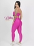Calça e top - aveludado de compressão - cintura alta empina - Rosa Barbie - Lolla Fitness Club