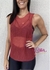 Blusa Regata Tule torcida decote costas poa vermelho na internet
