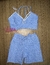 Imagem do Top + Short cintura alta empina jacquard degradê candy azul