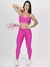 Calça e top - aveludado de compressão - cintura alta empina - Rosa Barbie na internet