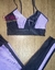 Top + calça bicolor cintura alta básico aveludado compressão - ônix e lavanda - comprar online