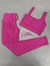 Calça e Top - poliamida - cintura alta empina - Mini Poá Pink