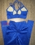 Top + Calça cintura alta empina textura cirré - azul bic - Lolla Fitness Club