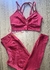 Calça e top - aveludado de compressão - cintura alta básico- Vermelho top Lara - Lolla Fitness Club