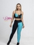 Top + calça Bicolor cintura alta básico aveludado de compressão Maldivas + preto - Lolla Fitness Club
