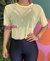 Blusa Cropped de tule manga Abacate - loja online