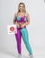 Top + Calça Bicolor Bella cintura alta básico aveludado compressão - ametista + ariel - Lolla Fitness Club
