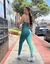 Top + Calça bicolor bella - cintura alta básico aveludado compressão - verde esmeralda e menta na internet