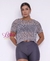Blusa Cropped de tule estampa onça acinzentada na internet