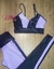 Top + calça bicolor cintura alta básico aveludado compressão - ônix e lavanda - loja online