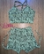 Top + Short Cross cintura alta textura zebra verde