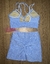 Top + Short cintura alta empina jacquard degradê candy azul - Lolla Fitness Club