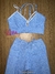 Top + Short cintura alta empina jacquard degradê candy azul - loja online