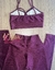 Top + calça cintura alta básico - textura cirré - vinho bordo - loja online