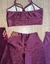 Top + calça cintura alta básico - textura cirré - vinho bordo - comprar online