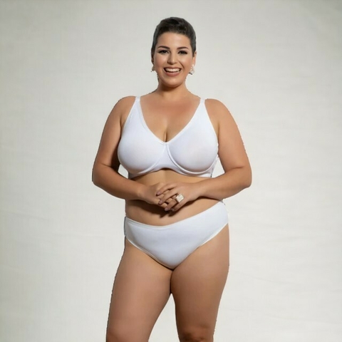 Sutiã sem Bojo Plus Size com Aro Reforçado Soutien com Pala Larga Elástico Embutido Sutia Feminino