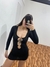 VESTIDO CON CORDÓN EN EL MEDIO MANGA LARGA