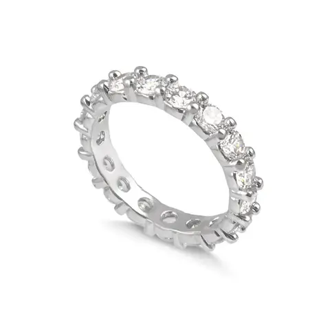 Anel Aliança Inteira Zircônia 3,5mm