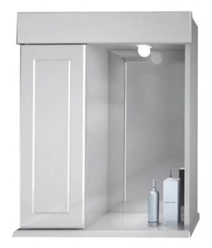 B1. Botiquin Schneider modelo Bianca. 1 puerta. 1 repisa. 1 spot. Laqueado Blanco